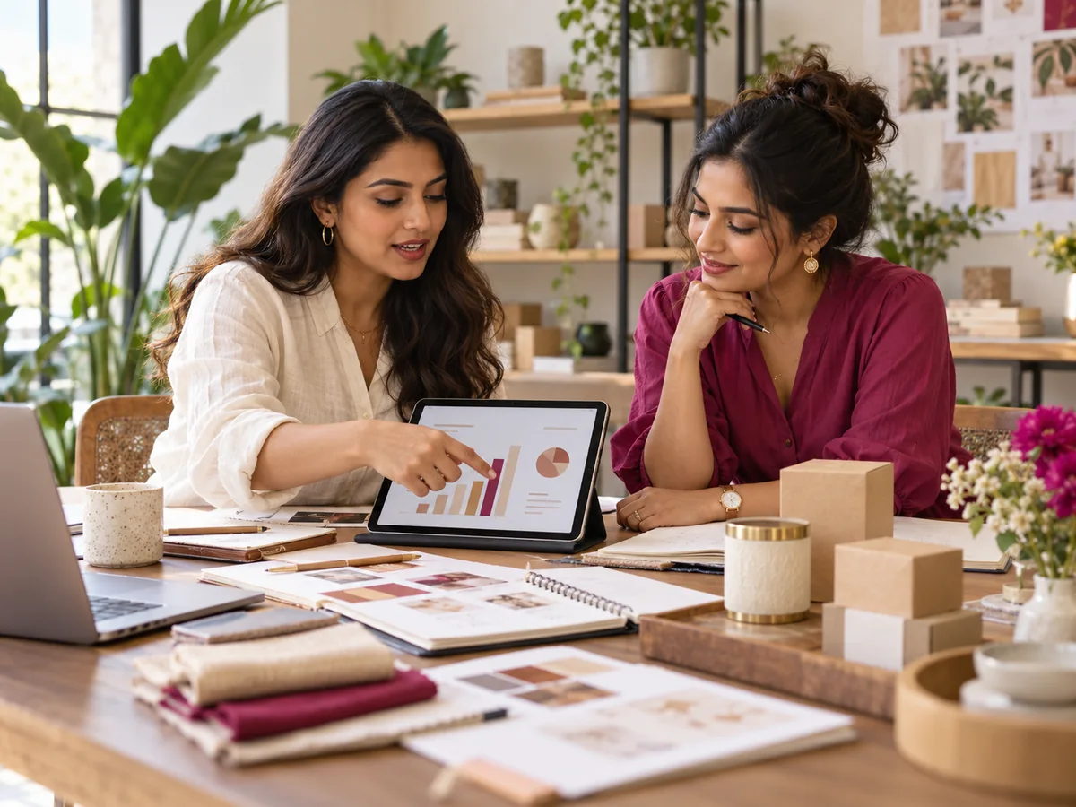 Women entrepreneurs planning business growth together