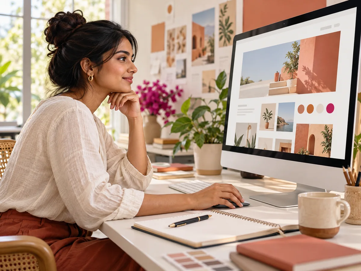 Designer working on a website layout